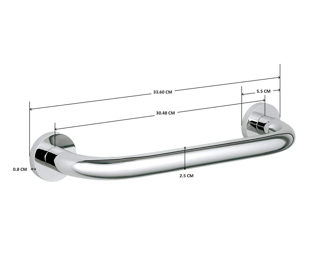 NURAT Heavy Duty Stainless Steel Grab Bar, Steel Handle for Bathroom and Kitchen use 12" (inch)
