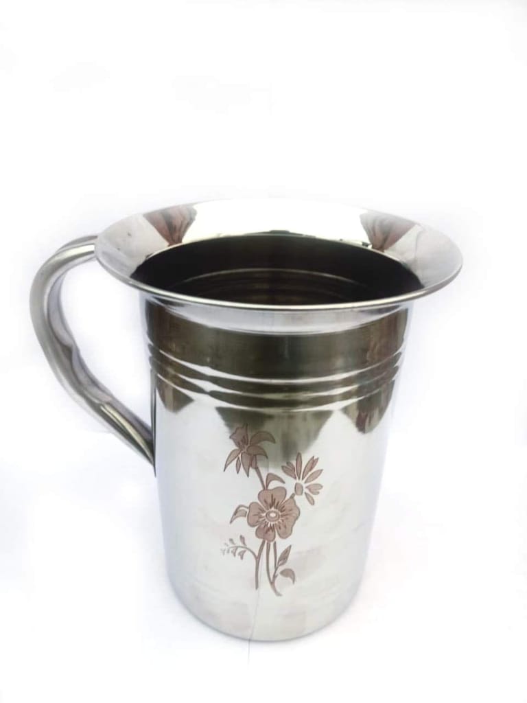 NURAT Multipurpose Stainless Steel Mug- Jug for Bath Camping, Travel, Kitchen use, Daily use Steel Jug with Lid (2000 ml) 2 Liter