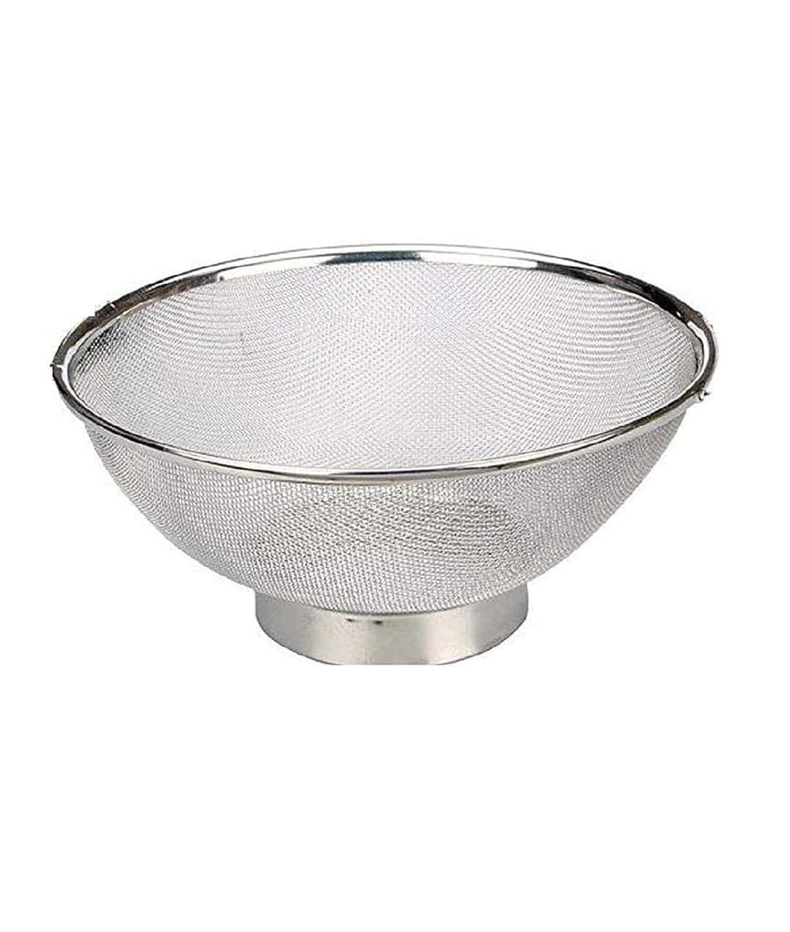 NURAT Stainless Steel Colander Basket Strainer for Fruits Vegetables Rice Noodles Soup 30 cm (Set of 1)