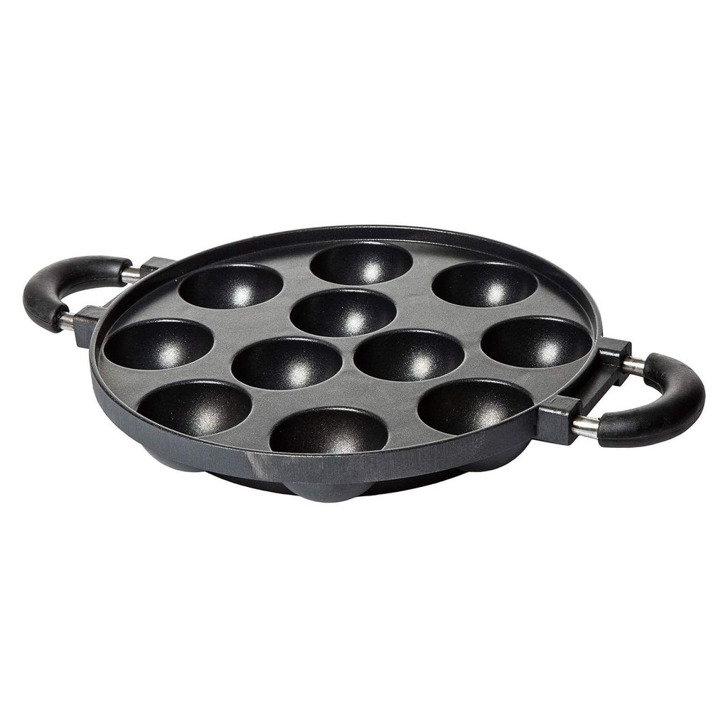 Aluminium 11 Rounds Panniyarkal Pan (Black) - Cookware | Buy online on ZillyBuy