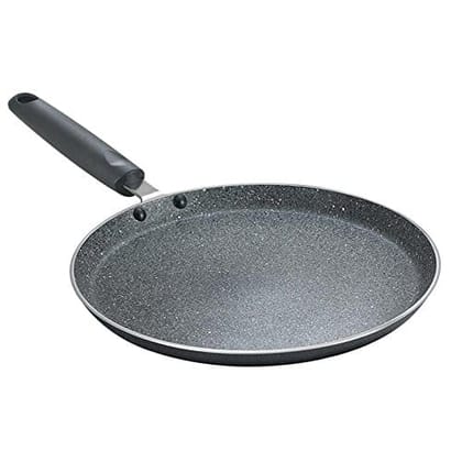 abhinandan's 4 pc Induction Base nonstick Granite Coated cookware Set Including 1 dosa tava, 1 frypan, 1 kadai, 1 Glass lid