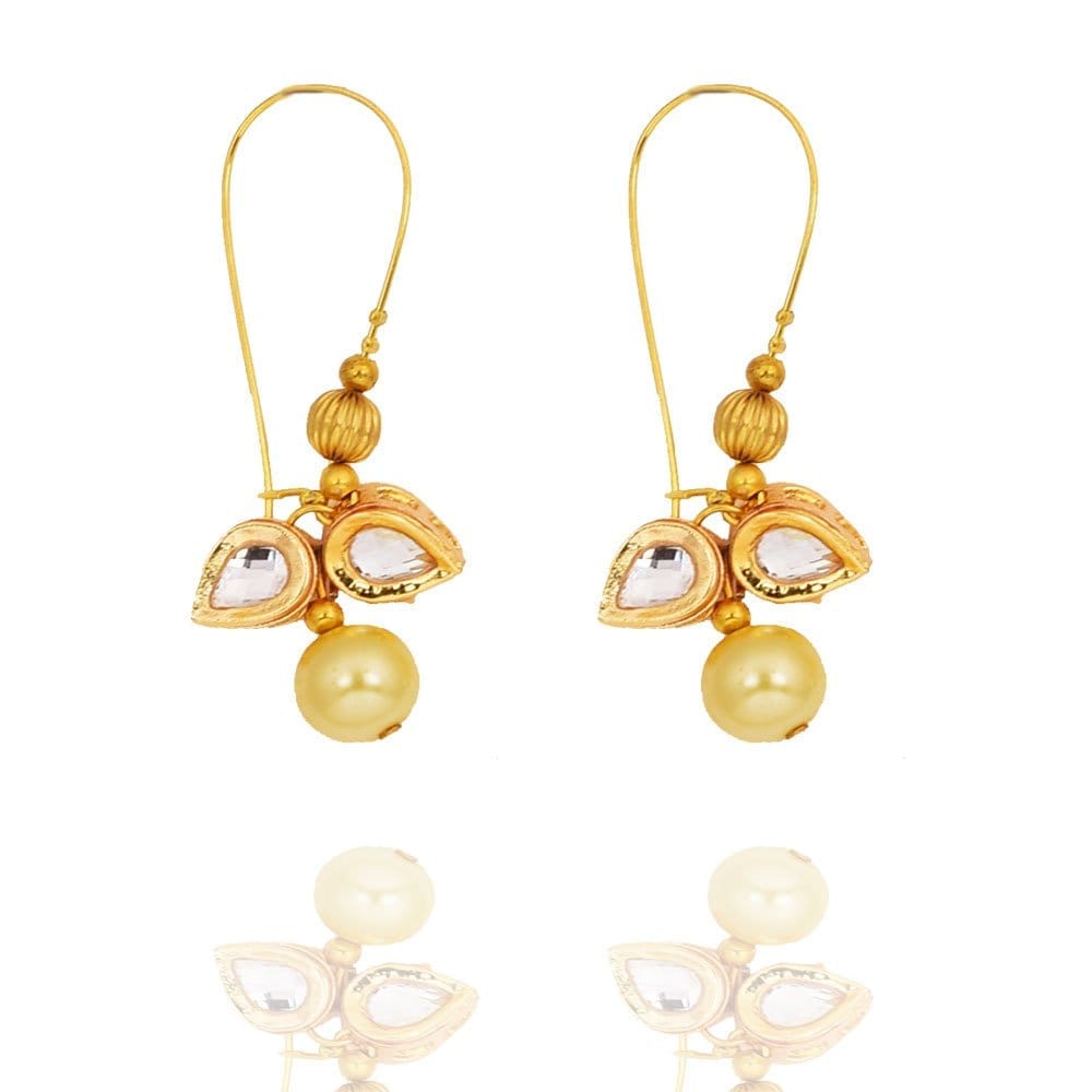 Abhaah Cute handcrafted Butterfly pearl Kundan long chain Earrings for women