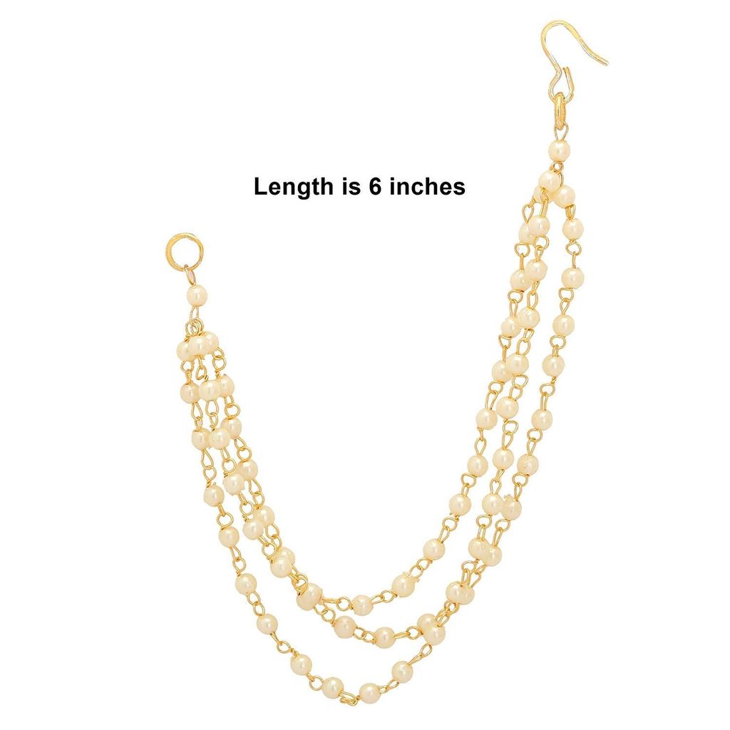 Abhaah Brass Brass and Pearl Earring for Women's, White