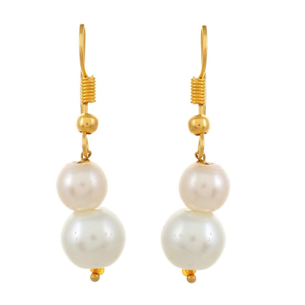 Abhaah kundan Beaded Jewelry pendent Necklace and Stud Earrings Golden Glass Beads Stone Jewellery Set for Women