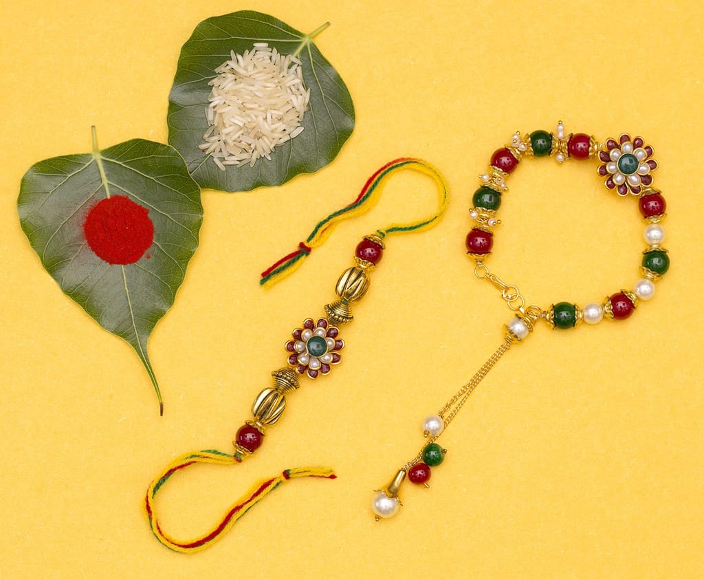 Abhaah Bhaiya bhabhi couple multicolor Rakhi combo set