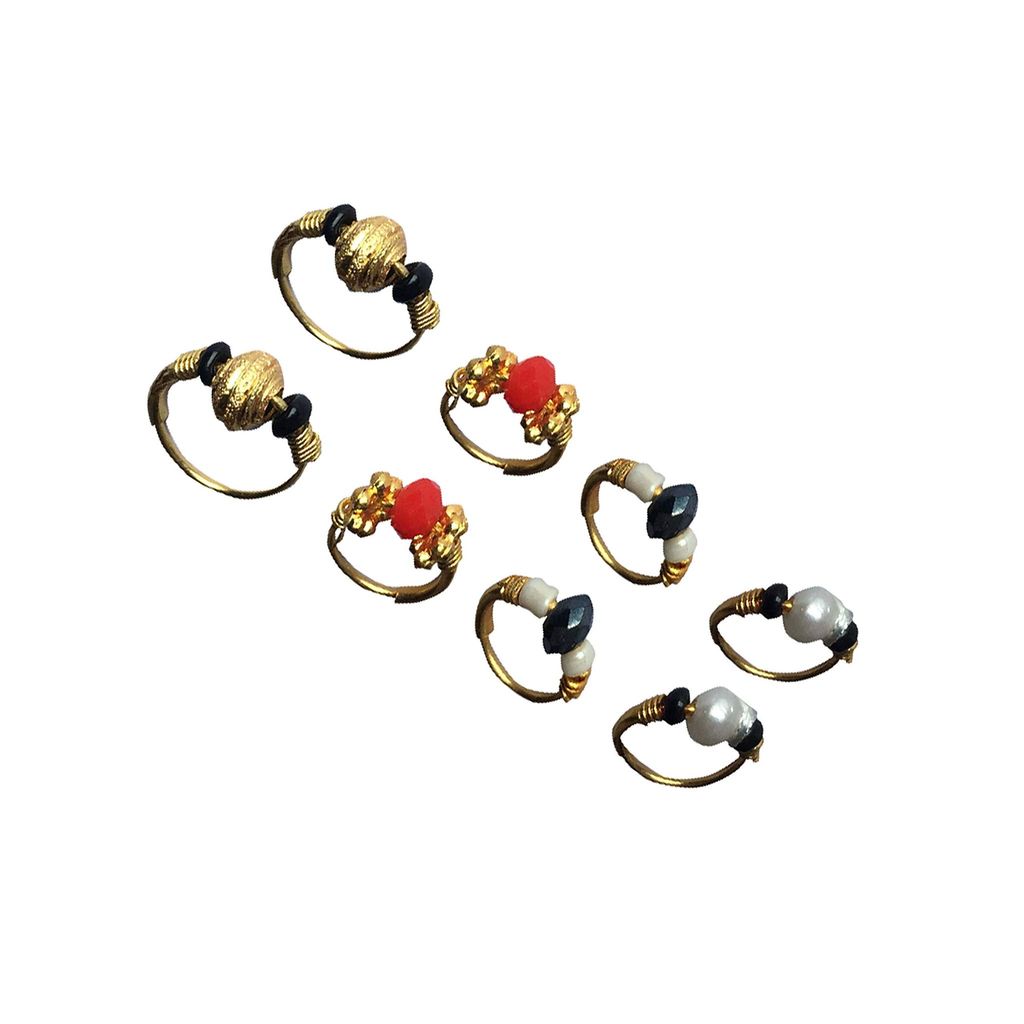 AkinosKIDS 4 Set of Traditional Earing for Girls (Multicolor) (Gold Plated) AKJW94