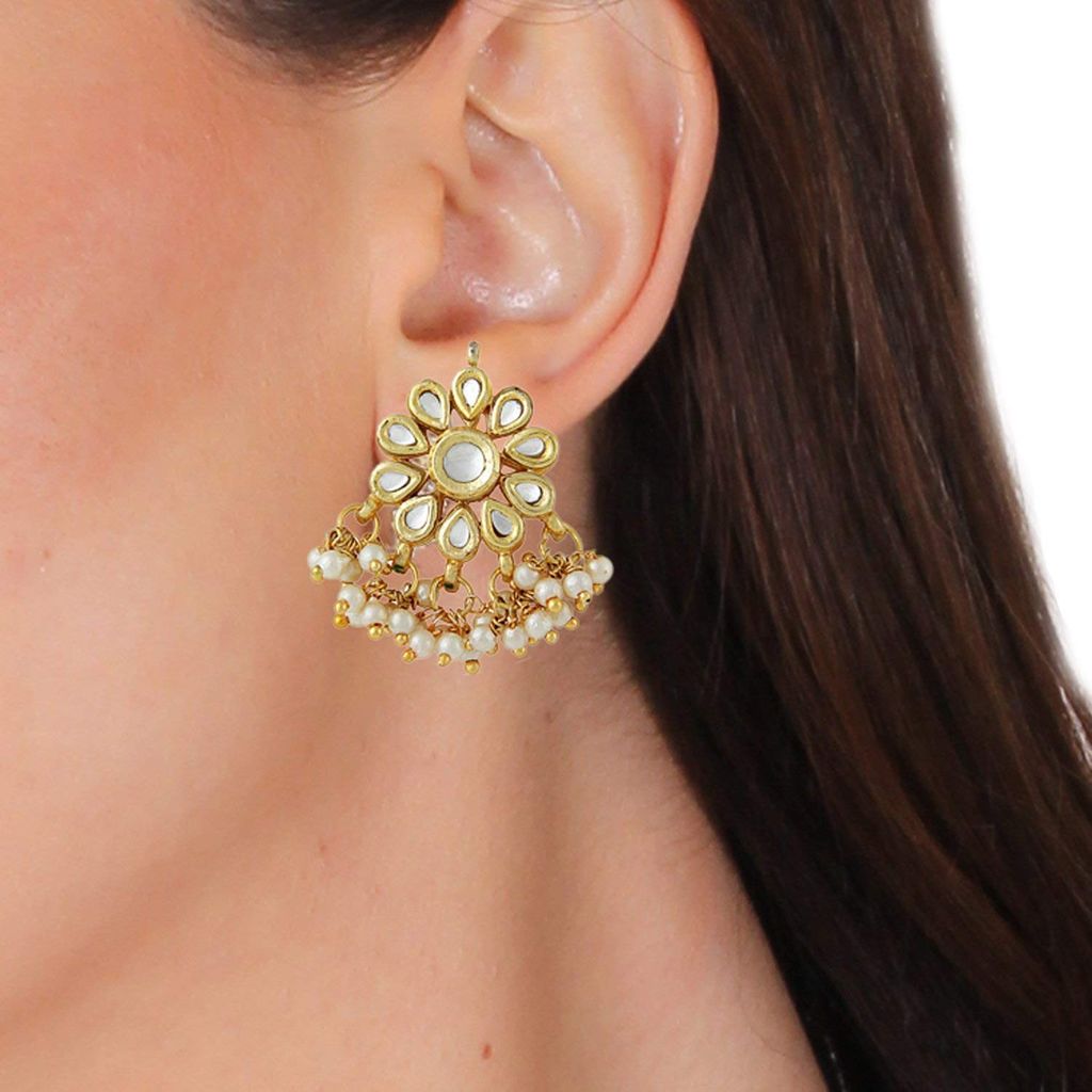 Abhaah rajwada nizami Bollywood Style kundan meenakari jadau Bridal Teen Lada (Three Layers) Multi Strands Rani haar Necklace Jewelry Set with Earrings