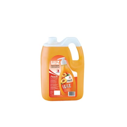 WiZ pH-Balance Moisturizing Peach Liquid Handwash with Refreshing Fragrance, Complete Protection for Soft & Gentle Hands - 5L Refill Pack