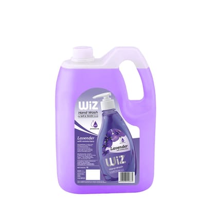 WiZ pH-Balance Moisturizing Lavender Liquid Handwash with Refreshing Fragrance, Complete Protection for Soft & Gentle Hands - 5L Refill Pack