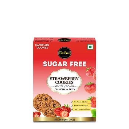 De Best Sugar Free Strawberry Cookies | Premium handmade Cookies | No added Color | Pack of 2