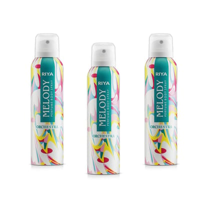 Riya Melody Orchestra Body Spray Deodorant For Unisex Pack Of 3 150 Ml Each
