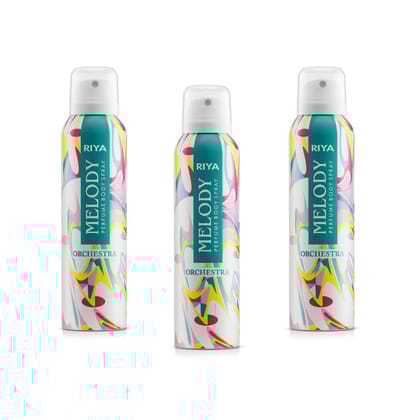 Riya Melody Orchestra Body Spray Deodorant For Unisex Pack Of 3 150 Ml Each