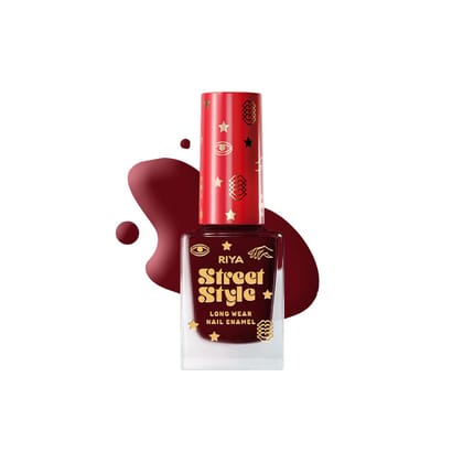 Street Style Long Wear, Quick Drying, Glossy Finish, 7-Free Formula, Nail Enamel, 100% Vegan & Cruelty Free, Shade SS 136, Vibrant Maroon,12 ML