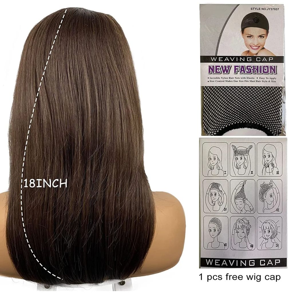 Akashkrishna Hair Wig For Girls Charming Shoulder length Straight Wigs for Women Daily Use Natural and Healthy 20" Brown