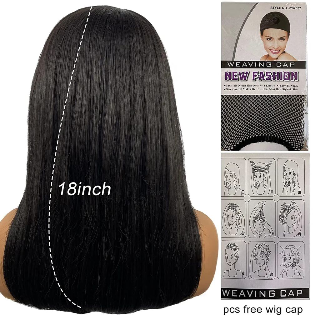 Akashkrishna Hair Wig Dark Brown Synthetic Hair Women's Wig Long Straight Layered and Heat Resistant With Comb