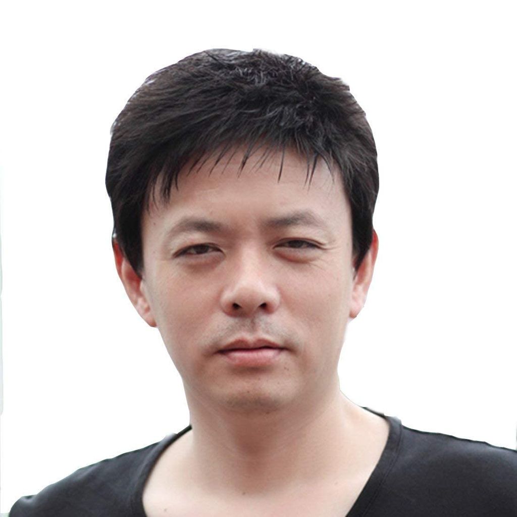 Akashkrishna Fashion Men Full Head Wig | Mens Male Fashion Short | Natural Black Right Side Part Wig | Mature Style Synthetic Full Hair Wigs for Business