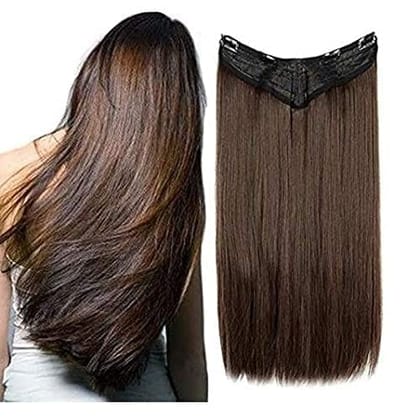 AkashKrishna 5 Clip in Hair Extension For Girls Brown Hair Extensions 24 Inches Long Brown Hair For Women
