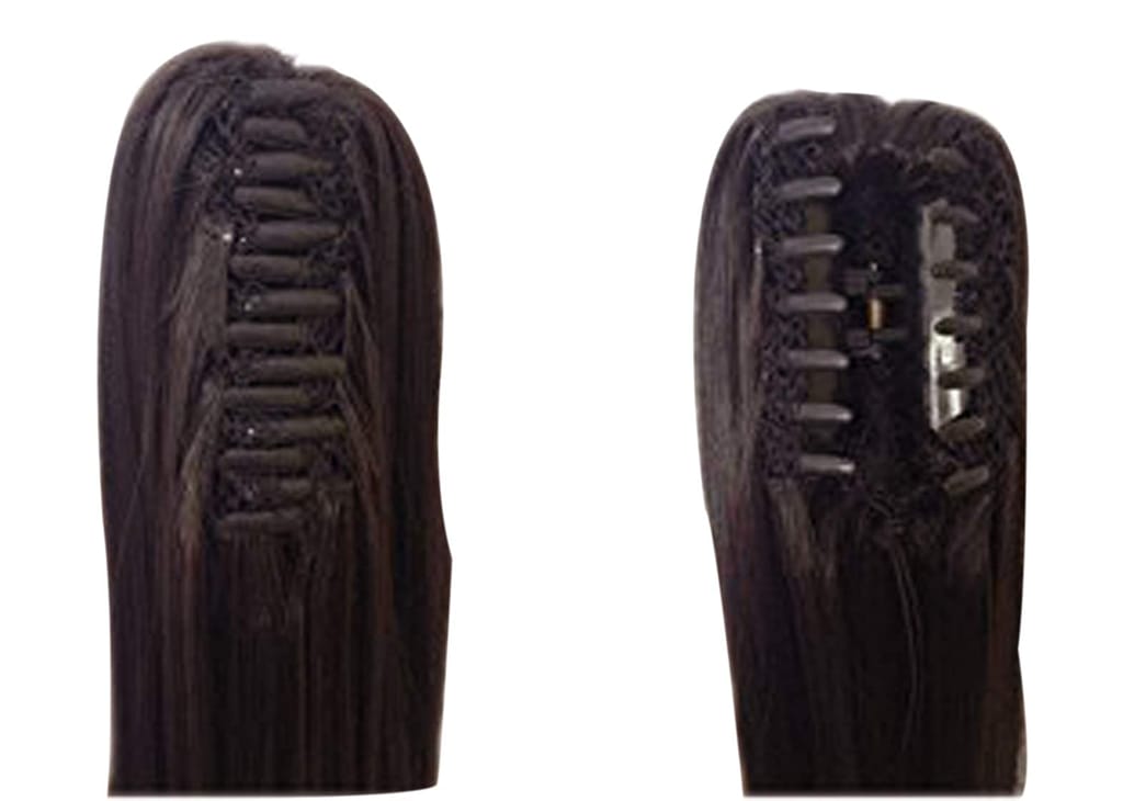 AkashKrishna Long Ponytail Hair Clutcher, Extension Curly For Add Volume For Women And Girls (Black) Synthetic Fiber