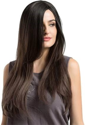 AkashKrishna Full head Hair Wig for Women and Girls|Long Hair Wig for Women|Ladies Hair Wig|Stylish Wig Fashion Wigs|Color Brown