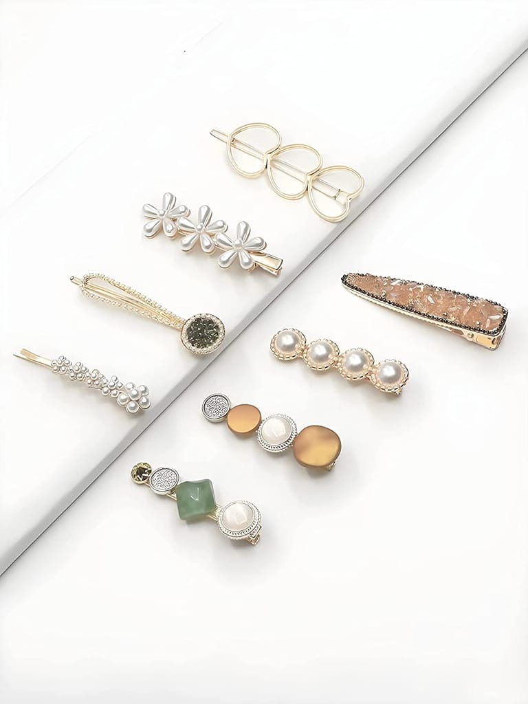 Akashkrishna 8 PCS Premium Korean stylish Hair Clips For Women And Girls
