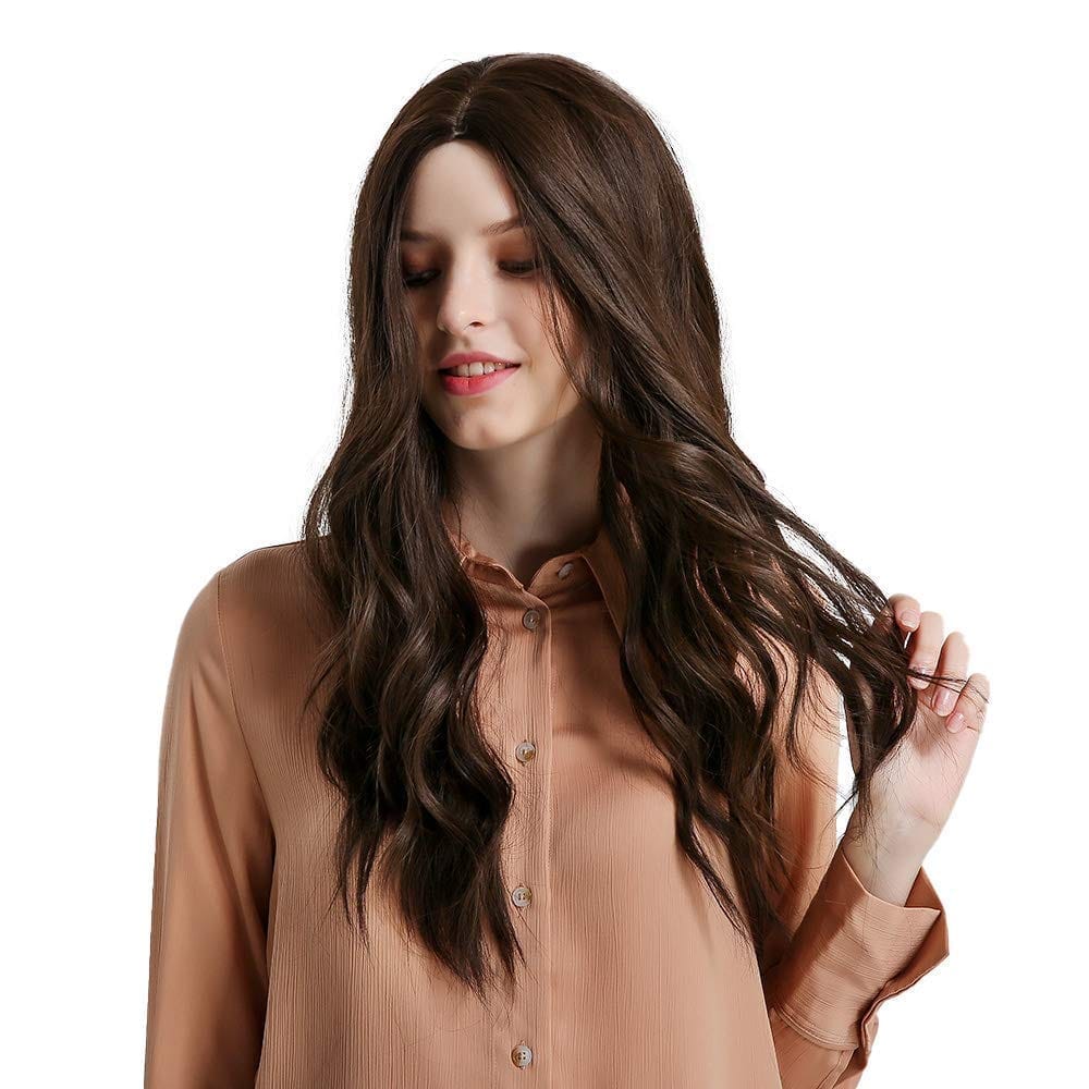 Akashkrishna Full head Hair Wigs For Women Brown Wigs Long Hair Wavy Glueless Heat Resistant Hair Wigs, Natural Looking Hair Wave Wig for Women/Girls