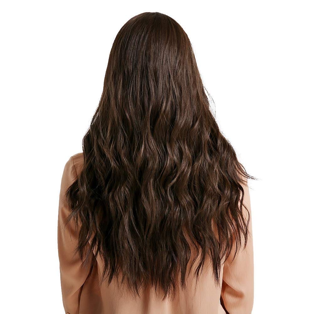 Akashkrishna Full head Hair Wigs For Women Brown Wigs Long Hair Wavy Glueless Heat Resistant Hair Wigs, Natural Looking Hair Wave Wig for Women/Girls