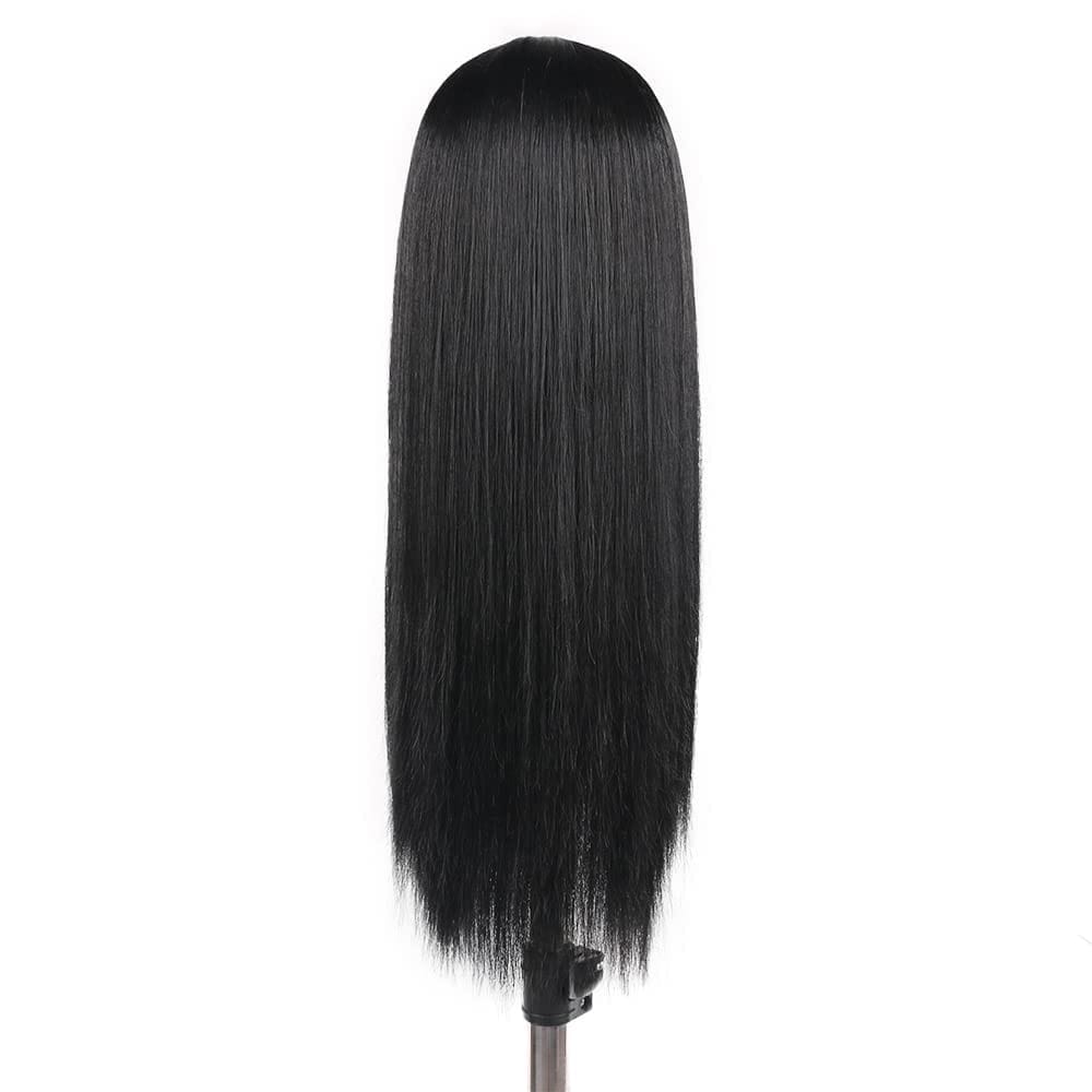Akashkrishna Hair Wig Long Black Wig for Women 26'' Long Straight Black Hair Wig Natural Cute Wigs for Daily Party Halloween with Wig Cap and Comb