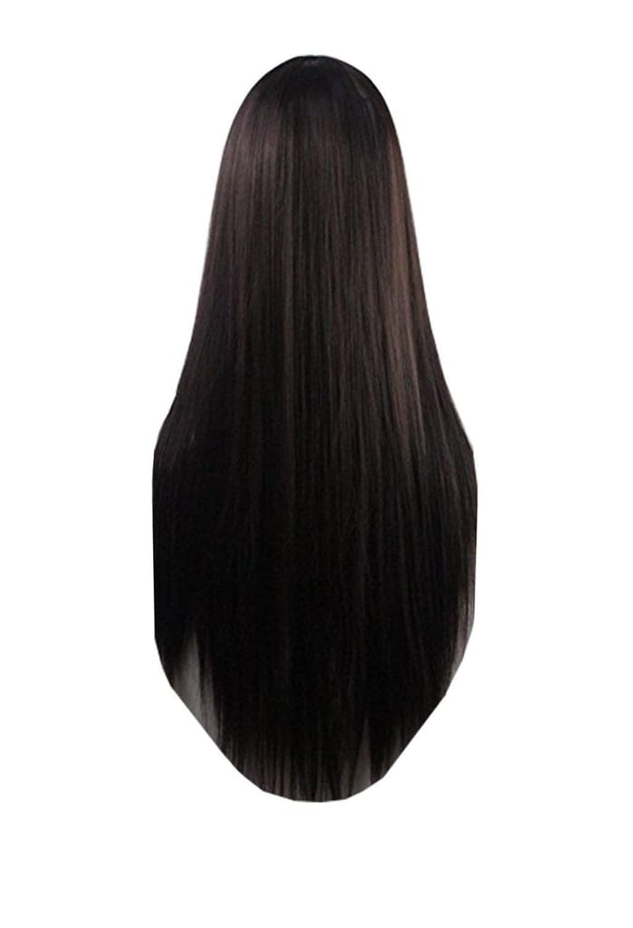 Akashkrishna Full Head Hair wig for woman, Natural Black Straight Hair Made With Japanese Synthetic Fiber Easy Wear Fashion Wigs With Comb