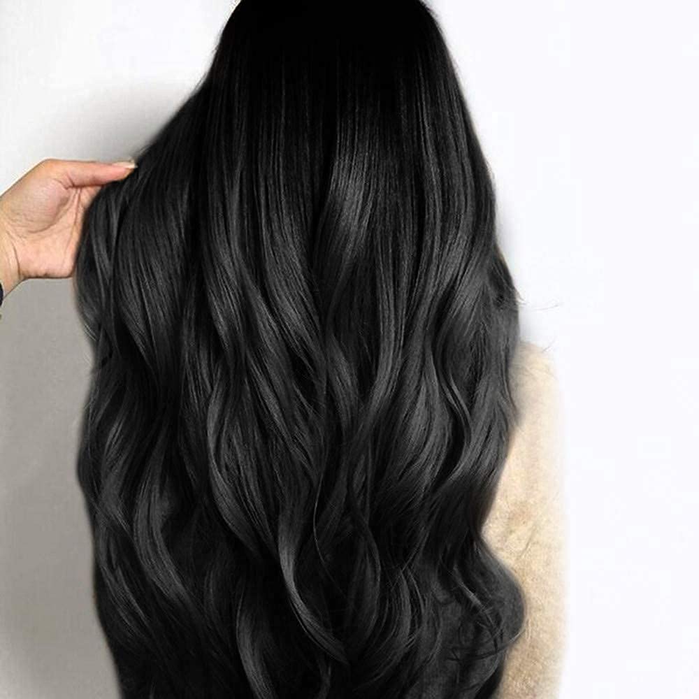 Akashkrishna Hairs Wigs Stylish Light Weight Comfortable Full Head Hair Wig For Cosplay Women Synthetic Hair Long Wavy Natural Black Wig With Comb