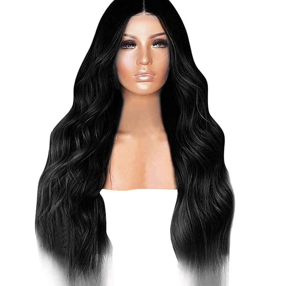 Akashkrishna Hairs Wigs Stylish Light Weight Comfortable Full Head Hair Wig For Cosplay Women Synthetic Hair Long Wavy Natural Black Wig With Comb