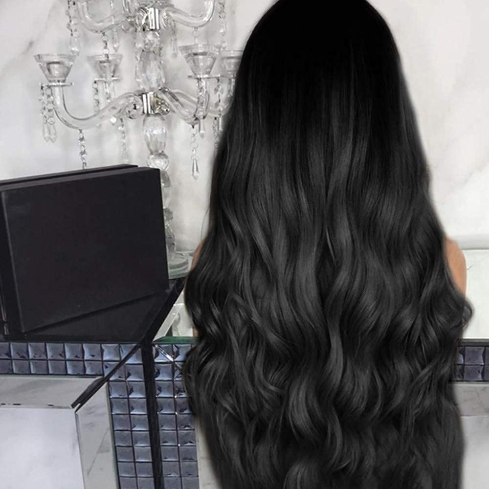 Akashkrishna Hairs Wigs Stylish Light Weight Comfortable Full Head Hair Wig For Cosplay Women Synthetic Hair Long Wavy Natural Black Wig With Comb