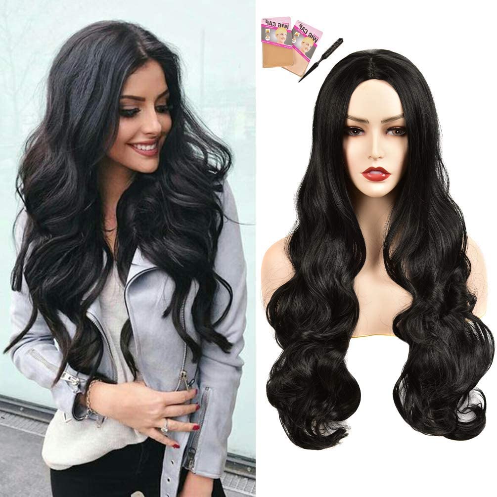 AkashKrishna Full Head Wavy Hair Wig For Women Fashion Wigs Women Wigs Full Head Natural Hair Stylish Wig for Girls & Ladies with comb (black)