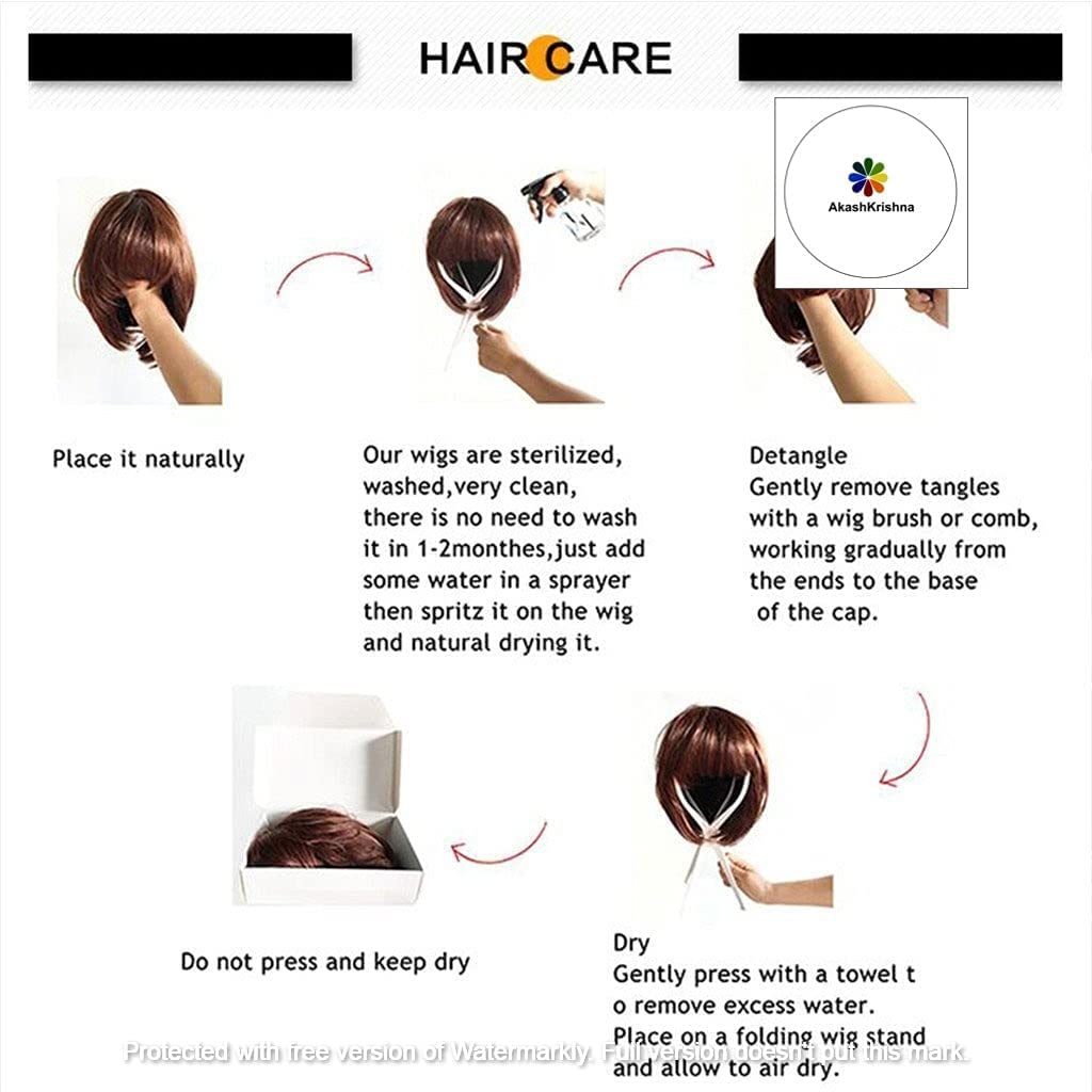 AkashKrishna Full Head Women's WIg Wavy Hair Wig for Women | Natural Looking Artificial Hair | Stylish Wig for Girls & Ladies | Heat Friendly Synthetic Fiber | Easy Wear | Fashion Wigs