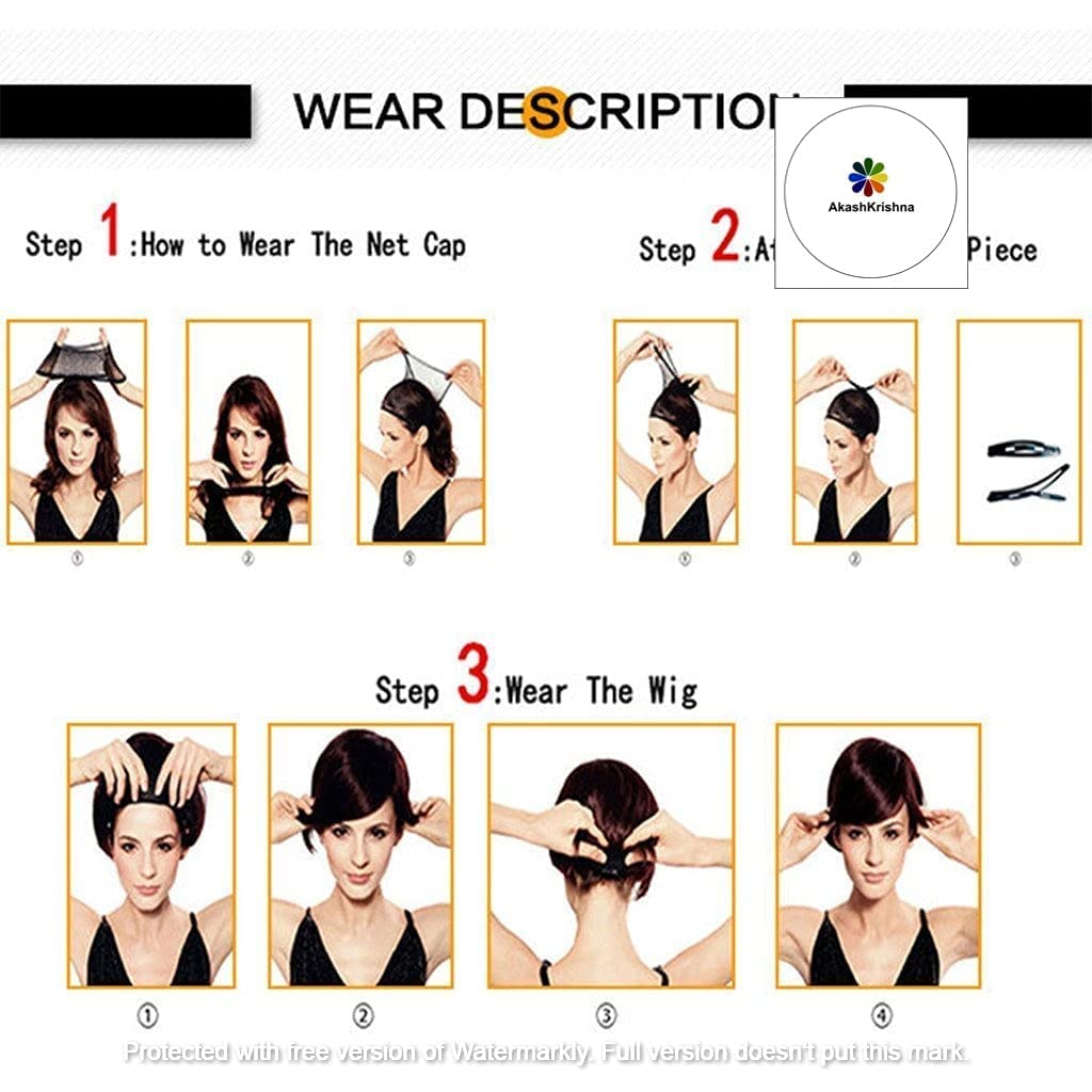 AkashKrishna Full Head Women's WIg Wavy Hair Wig for Women | Natural Looking Artificial Hair | Stylish Wig for Girls & Ladies | Heat Friendly Synthetic Fiber | Easy Wear | Fashion Wigs