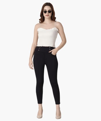 Glossia Fashion's Black Formal High Rise Ankle Length Jeggings for Women-82614