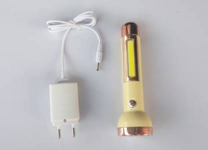 JY SUPER 1703 1+2W Strong LED COB Light with 2 mode Action with 8hrs Continuous Working Power (1800mAh) Aluminium Reflector with Micro Halogeno Technology Runtime : 8hrs Torch Torch  (Yellow, 15.2 cm, Rechargeable)