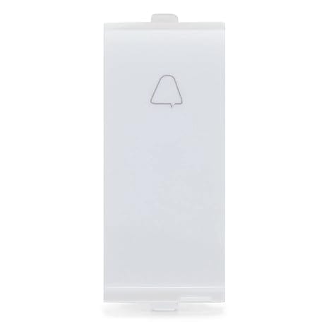 CONA 14011 Platinum Bell Push Modular Switch 10A White with Blue LED Indicator, Single |Door Bell|Electric Switches|ISI Marked Bell Switch for Home, Office, Shop,etc