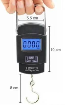 50 Kg Digital LCD Display Pocket Portable Hanging Kitchen Weight With Hook Type Cylinder Weighing Scale (Black) Weighing Scale  (Black)