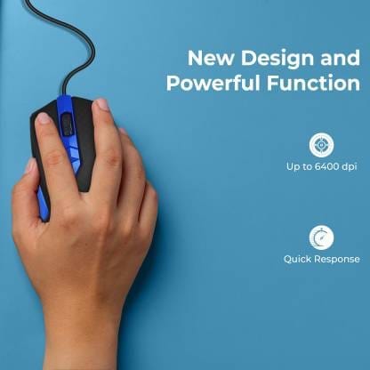 Foxin Smart-Blue Wired Optical Mouse (USB 2.0)