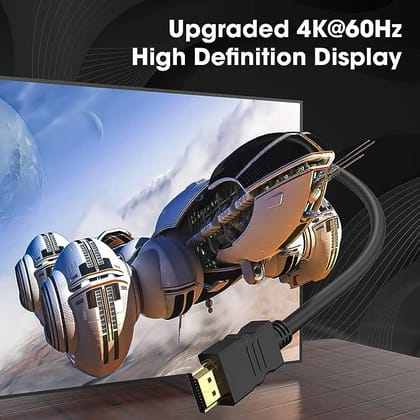 HDMI Cable 4K High-Speed HDMI Cord 18Gbps with Ethernet Support 4K 60Hz Compatible with UHD TV, Monitor, Computer, Xbox 360, PS5 PS4, Blu-ray, and More 1.5 Meter