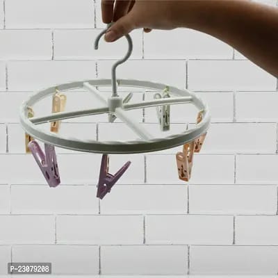 Spin Rack Laundry Drying Rack, Clothes Hangers with 8 Clips