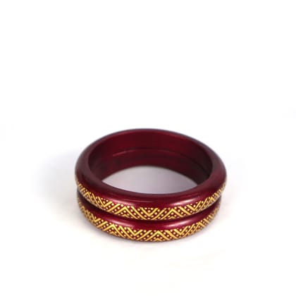 FHS Royal Style Rajasthani Lac Bangles- Maroon  Colour for Girls & Women - Maroon
