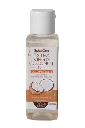 SpiceCon EXTRA VIRGIN COCONUT OIL | Cold Pressed | 100% Pure & Natural Coconut Oil | No Gluten | No Artificial Colors & Flavors (100 ML)