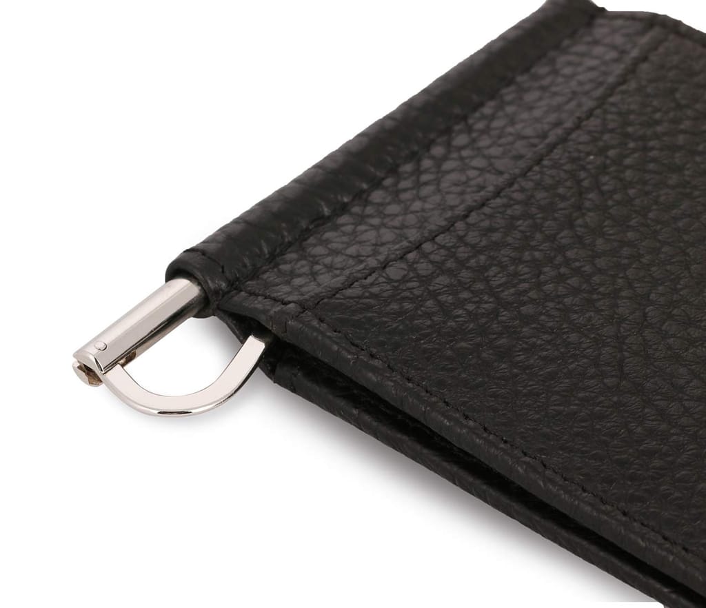 Walletsnbags Magnetic RFID Leather Money Clip Men's Wallet (Black)