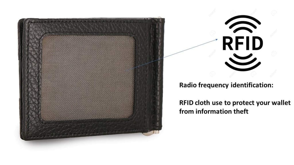 Walletsnbags Magnetic RFID Leather Money Clip Men's Wallet (Black)