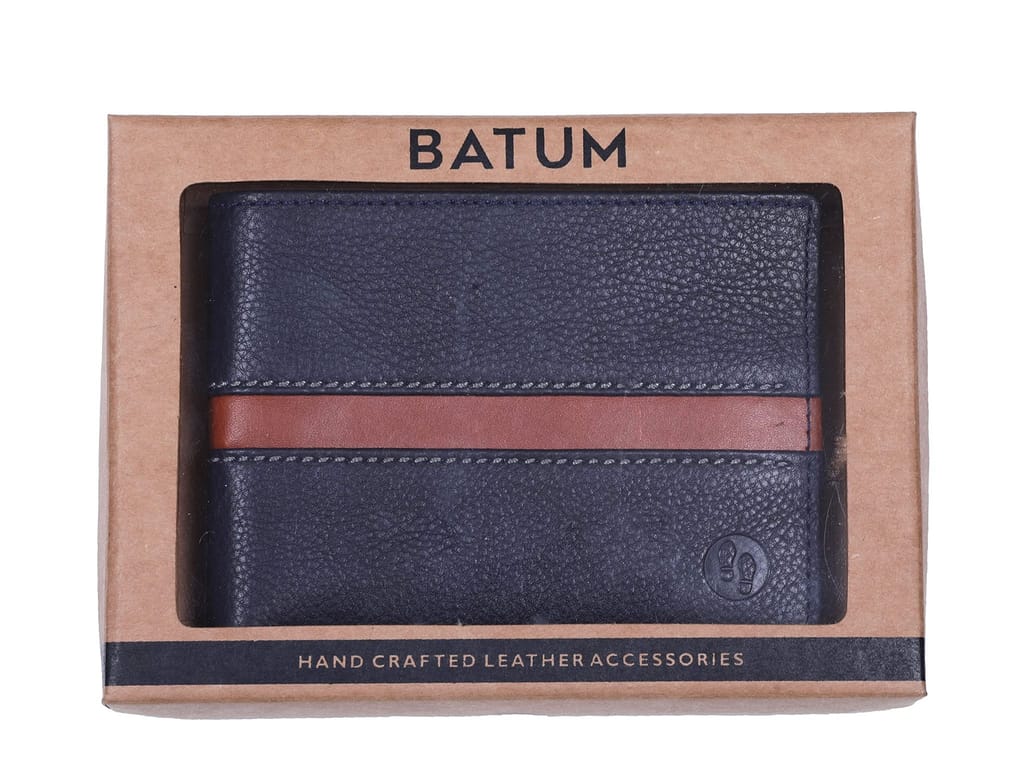 BATUM Galaxy Leather Wallets for Men Blue