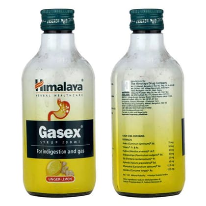 Himalaya Gasex Ginger Lemon Flavour Syrup, 200 ml