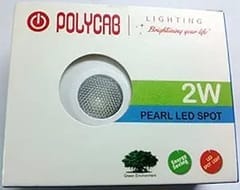 Polycab Pearl or Haloonix  LED SPOT Light Slim 2 Watts Flush Mount Ceiling Lamp (Warm White, Yellow).(Plastic)