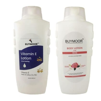 BUYMOOR Rose and Vitamin E Deep Nourishing Skin Brightening Body Lotion Men & Women 1300 ML(Pack Of 2).