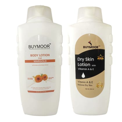 BUYMOOR Marigold and Vitamin A & E Deep Nourishing Skin Brightening Body Lotion Men & Women 1300 ML(Pack Of 2).